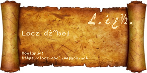 Locz Ábel névjegykártya